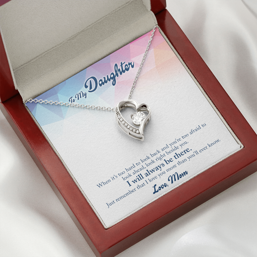 To My Daughter Look Ahead Forever Necklace w Message Card-Express Your Love Gifts