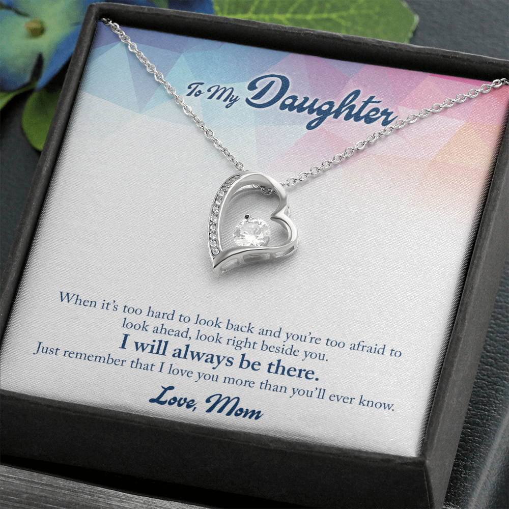 To My Daughter Look Ahead Forever Necklace w Message Card-Express Your Love Gifts