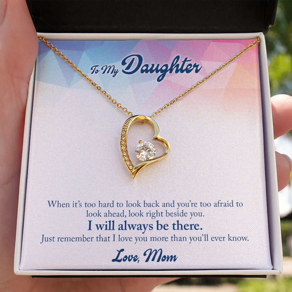 To My Daughter Look Ahead Forever Necklace w Message Card-Express Your Love Gifts
