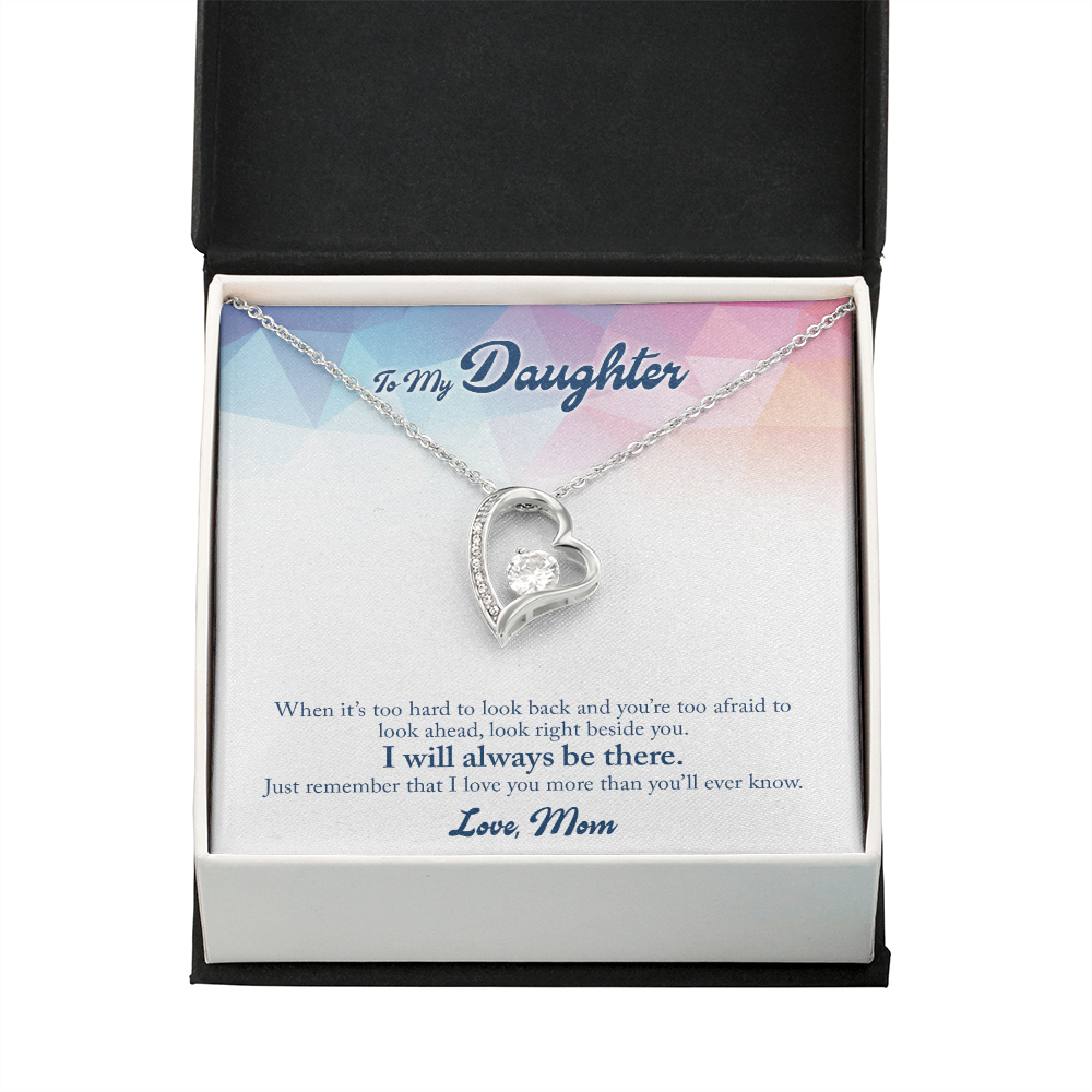 To My Daughter Look Ahead Forever Necklace w Message Card-Express Your Love Gifts