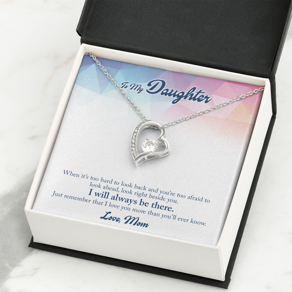 To My Daughter Look Ahead Forever Necklace w Message Card-Express Your Love Gifts
