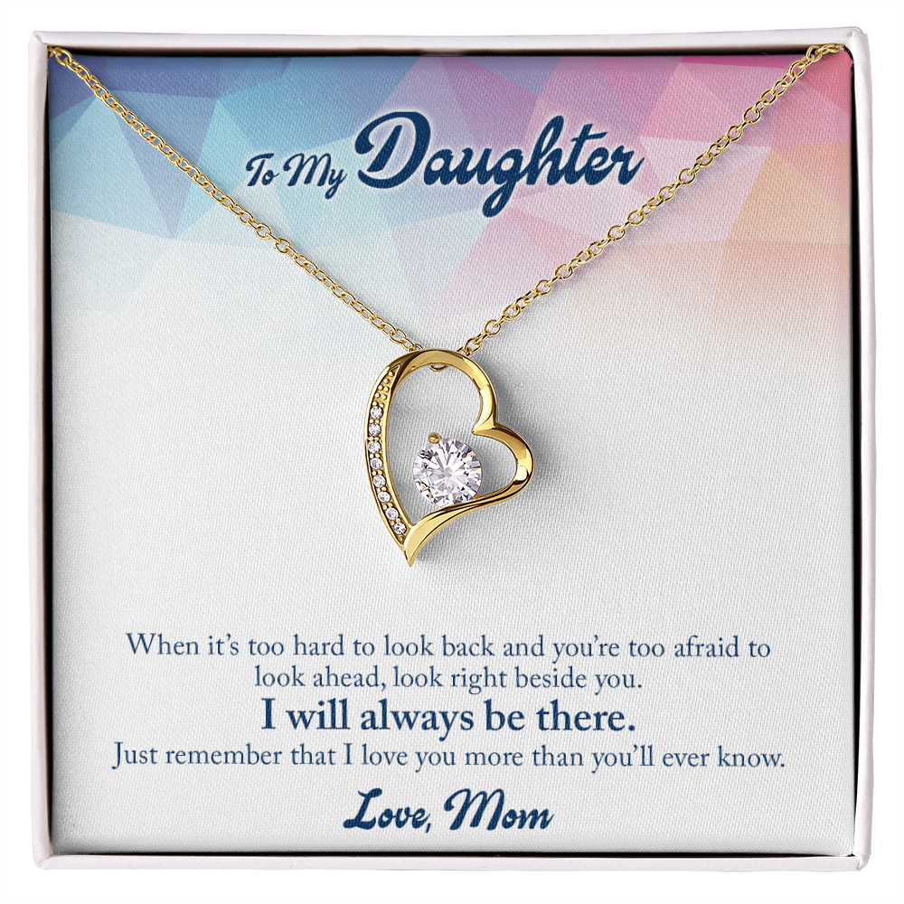 To My Daughter Look Ahead Forever Necklace w Message Card-Express Your Love Gifts