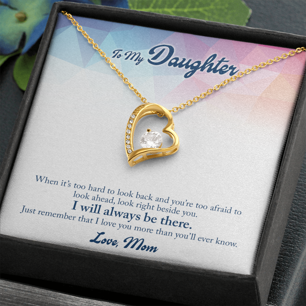 To My Daughter Look Ahead Forever Necklace w Message Card-Express Your Love Gifts