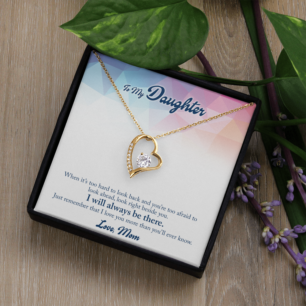 To My Daughter Look Ahead Forever Necklace w Message Card-Express Your Love Gifts