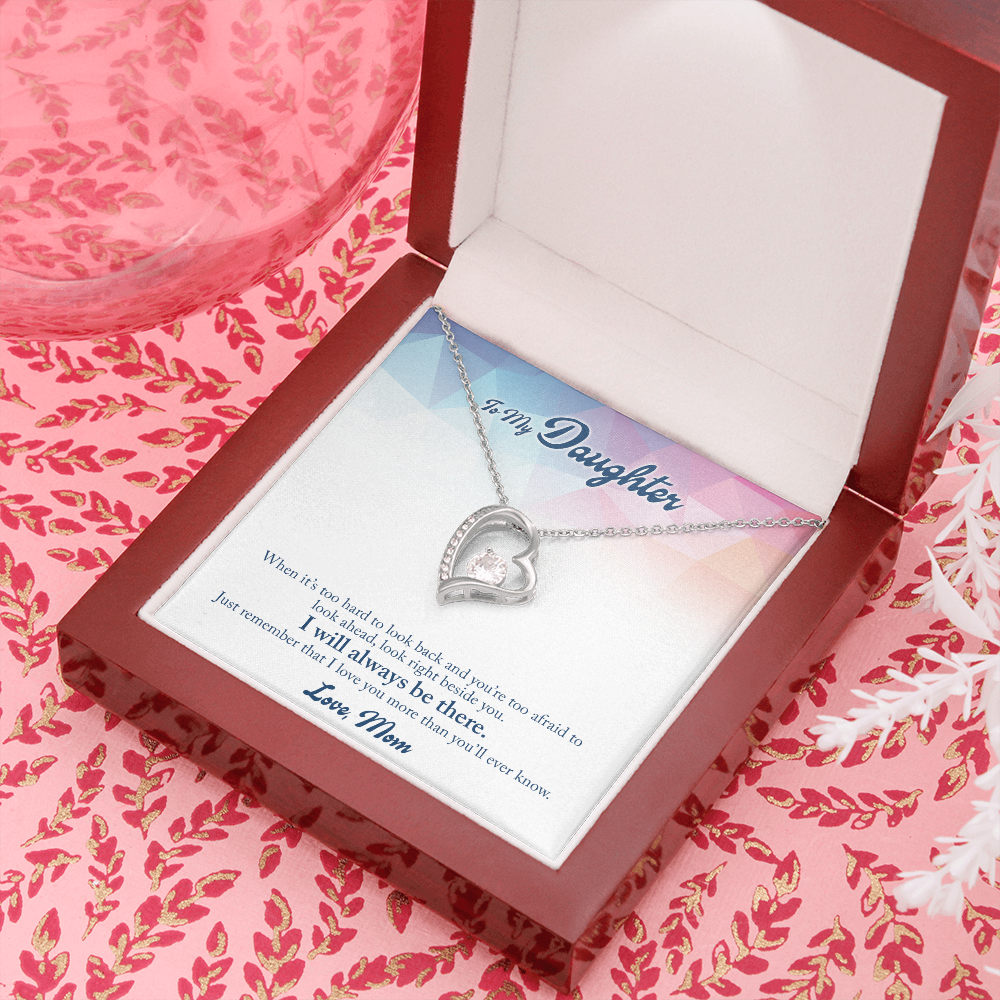 To My Daughter Look Ahead Forever Necklace w Message Card-Express Your Love Gifts