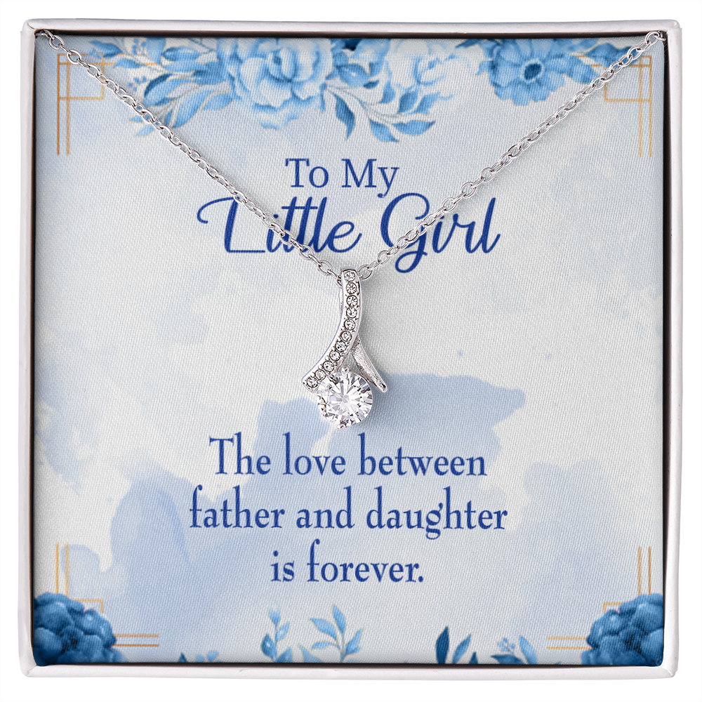 To My Daughter Love Between Father and Daughter Alluring Ribbon Necklace Message Card-Express Your Love Gifts
