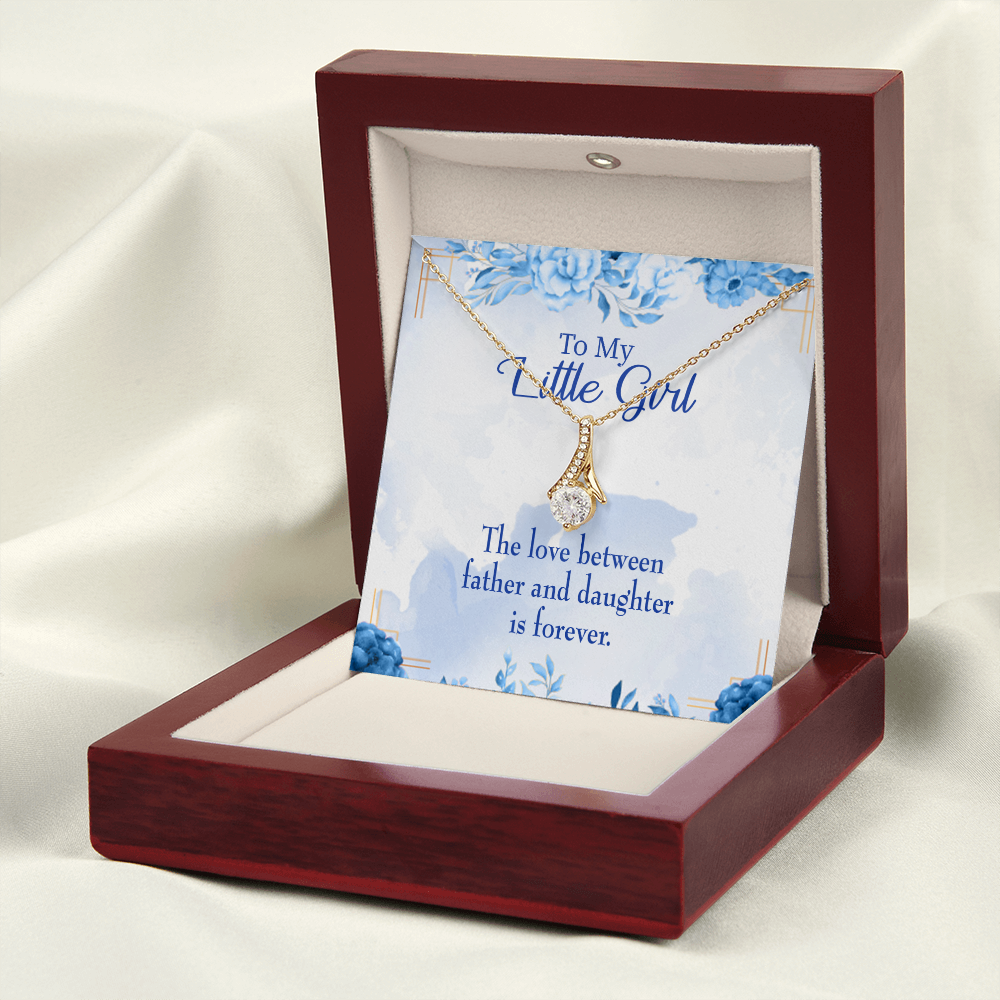 To My Daughter Love Between Father and Daughter Alluring Ribbon Necklace Message Card-Express Your Love Gifts