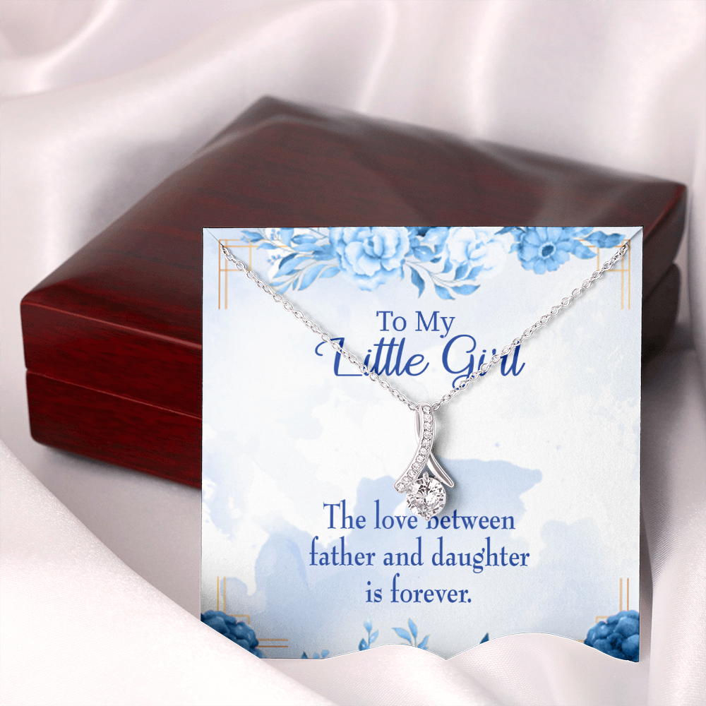 To My Daughter Love Between Father and Daughter Alluring Ribbon Necklace Message Card-Express Your Love Gifts