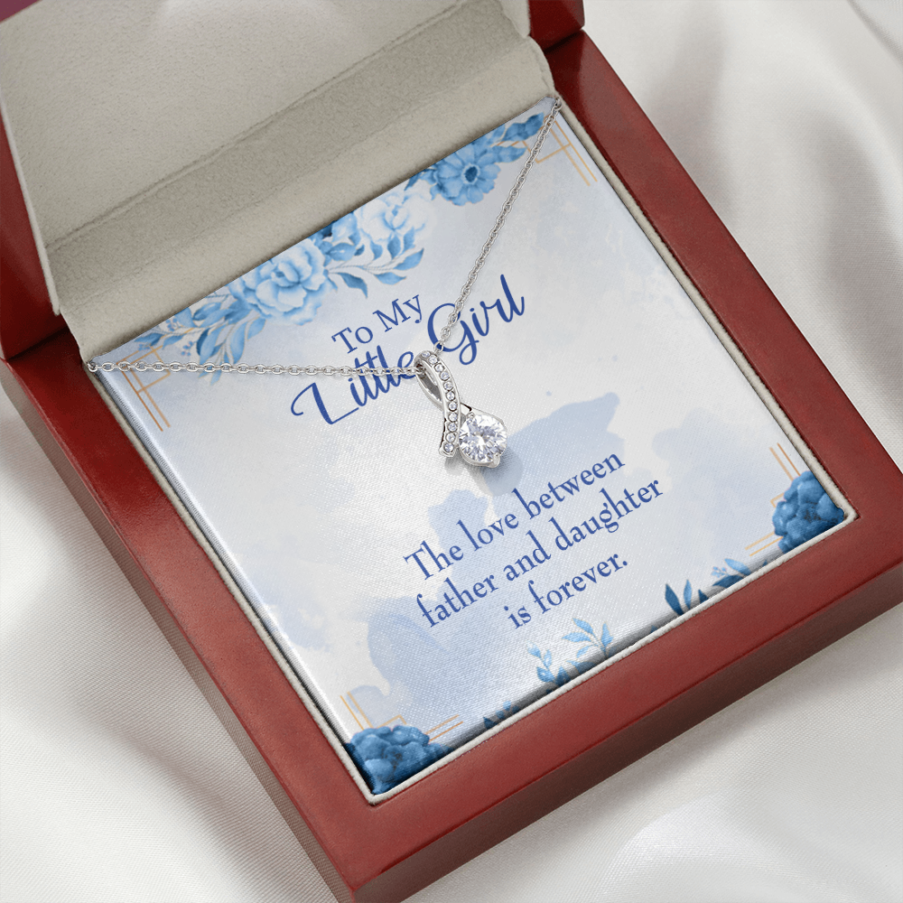 To My Daughter Love Between Father and Daughter Alluring Ribbon Necklace Message Card-Express Your Love Gifts