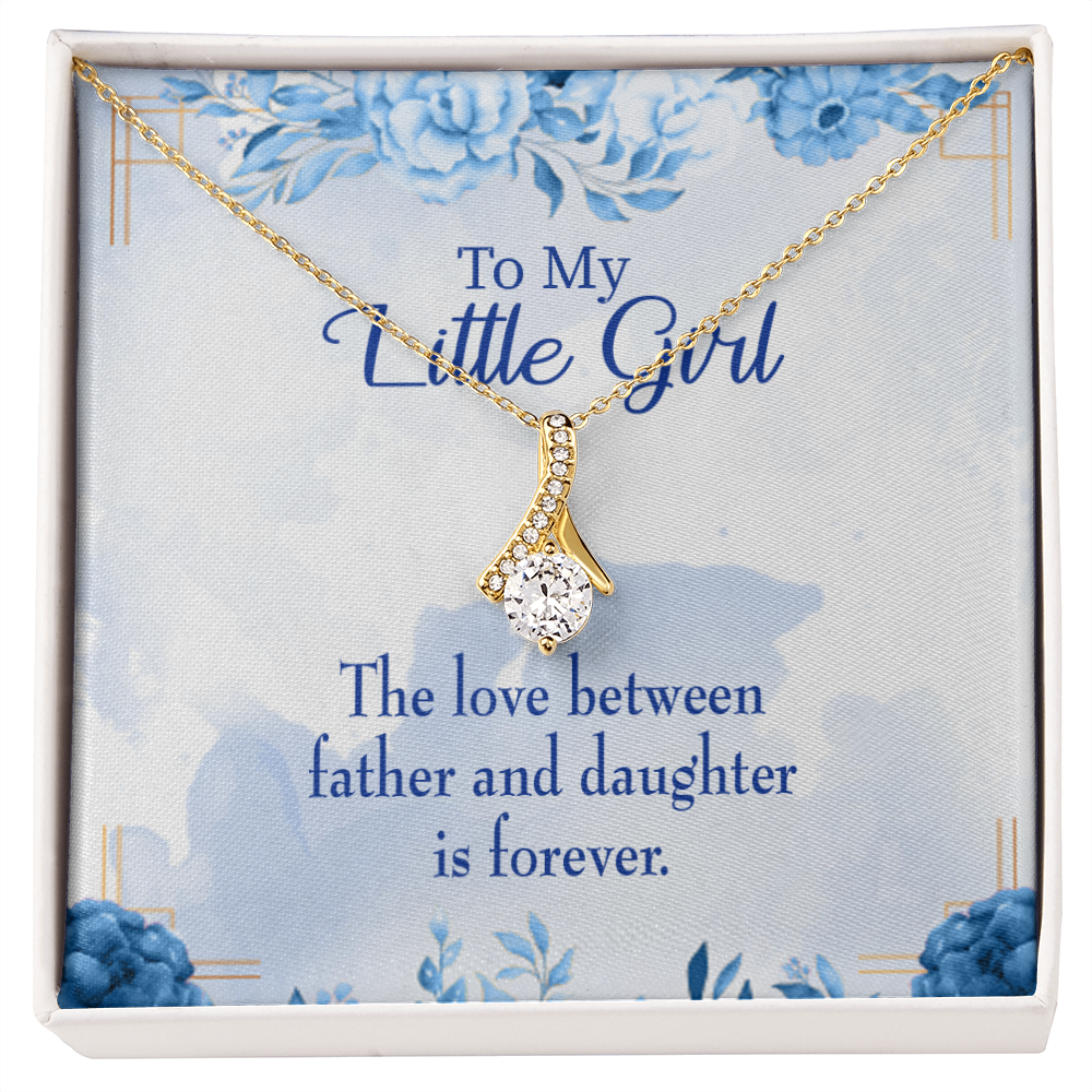 To My Daughter Love Between Father and Daughter Alluring Ribbon Necklace Message Card-Express Your Love Gifts