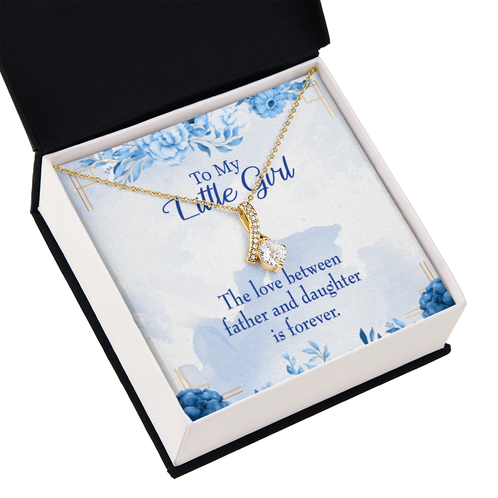To My Daughter Love Between Father and Daughter Alluring Ribbon Necklace Message Card-Express Your Love Gifts