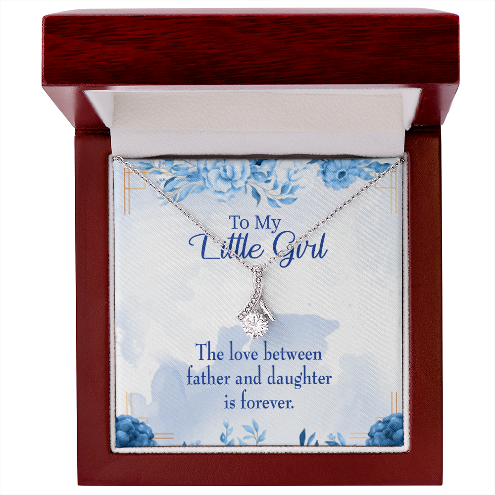 To My Daughter Love Between Father and Daughter Alluring Ribbon Necklace Message Card-Express Your Love Gifts