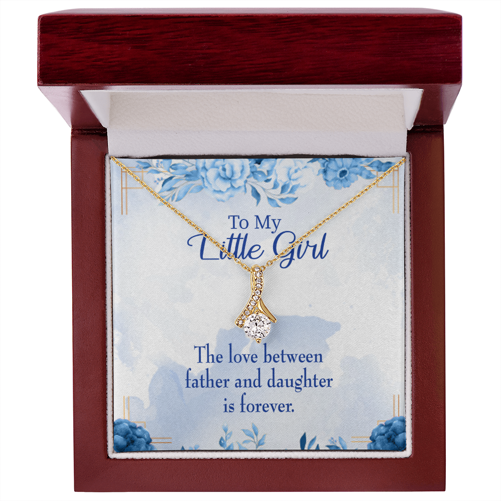 To My Daughter Love Between Father and Daughter Alluring Ribbon Necklace Message Card-Express Your Love Gifts