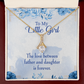To My Daughter Love Between Father and Daughter Alluring Ribbon Necklace Message Card-Express Your Love Gifts