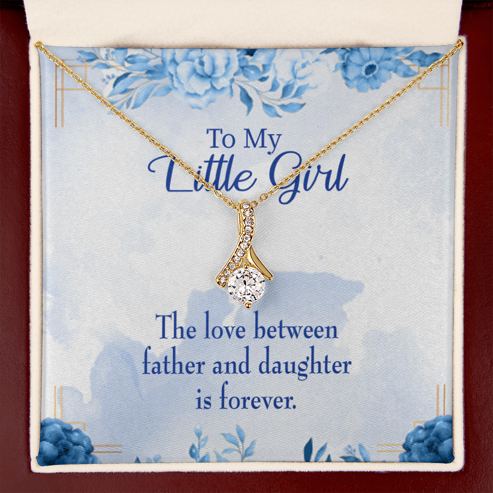 To My Daughter Love Between Father and Daughter Alluring Ribbon Necklace Message Card-Express Your Love Gifts