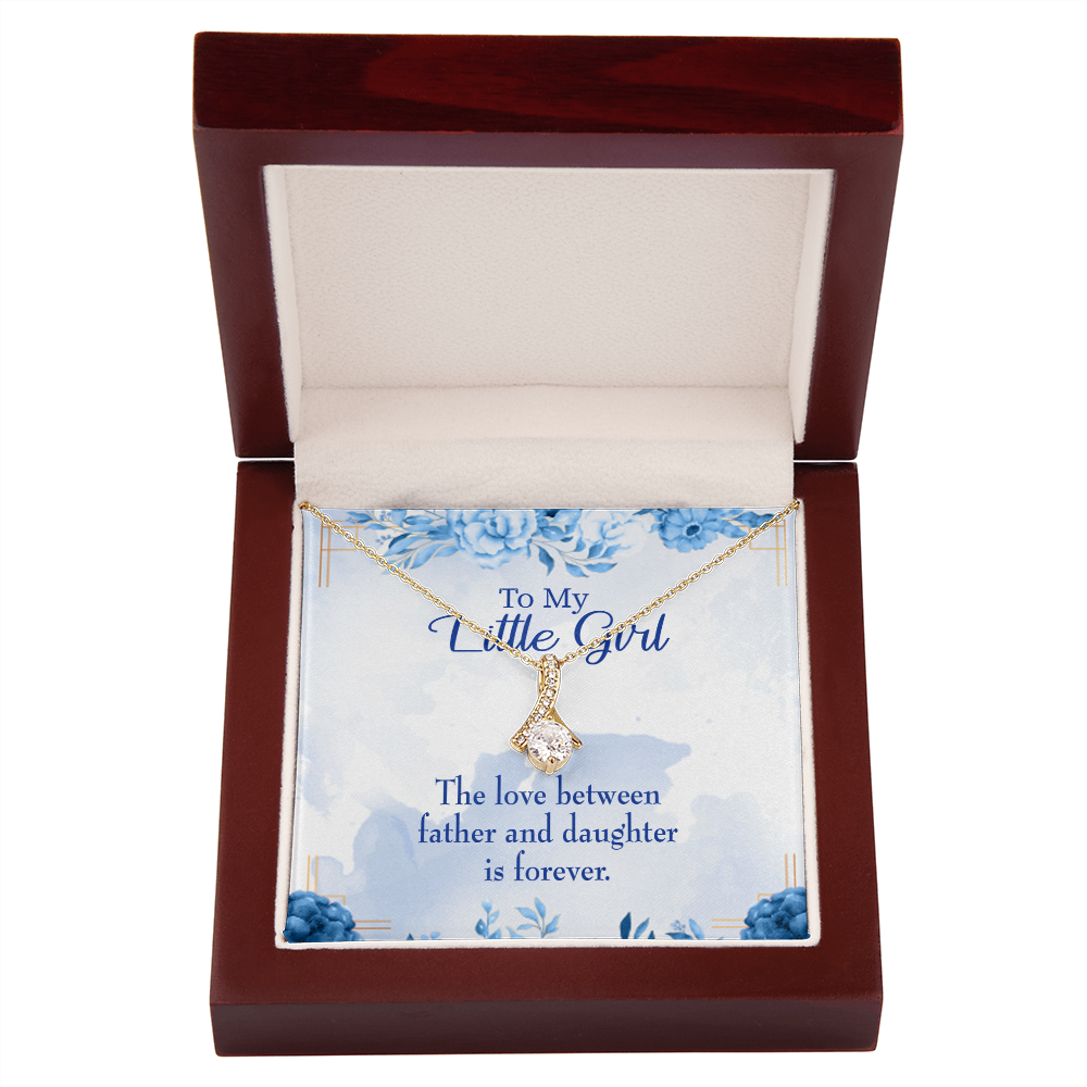 To My Daughter Love Between Father and Daughter Alluring Ribbon Necklace Message Card-Express Your Love Gifts