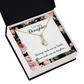 To My Daughter Love Made You My Daughter Alluring Ribbon Necklace Message Card-Express Your Love Gifts