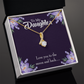 To My Daughter Love You to The Moon and Back Alluring Ribbon Necklace Message Card-Express Your Love Gifts