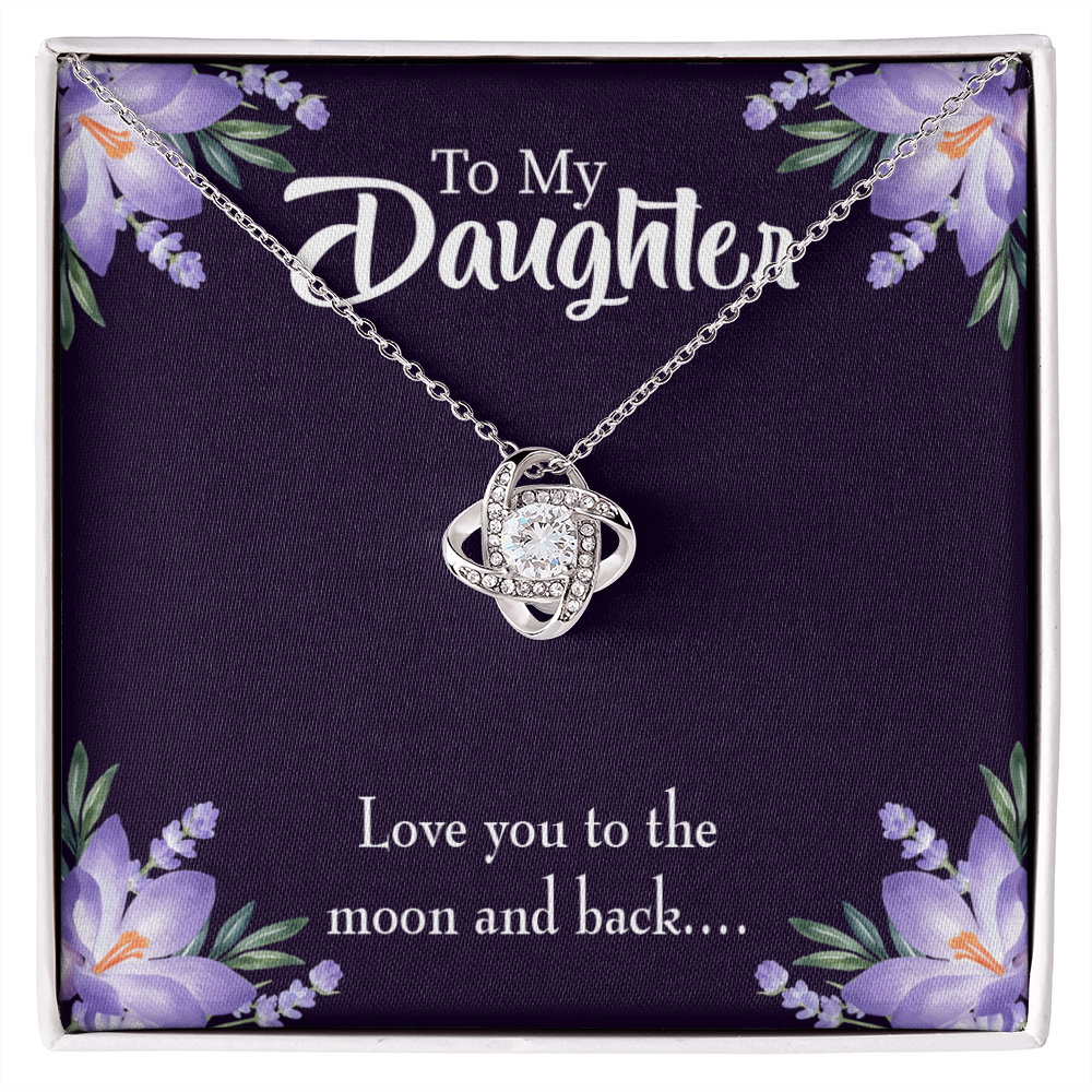 To My Daughter Love You to The Moon and Back Infinity Knot Necklace Message Card-Express Your Love Gifts