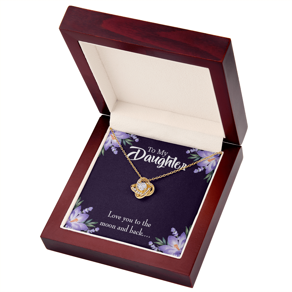 To My Daughter Love You to The Moon and Back Infinity Knot Necklace Message Card-Express Your Love Gifts
