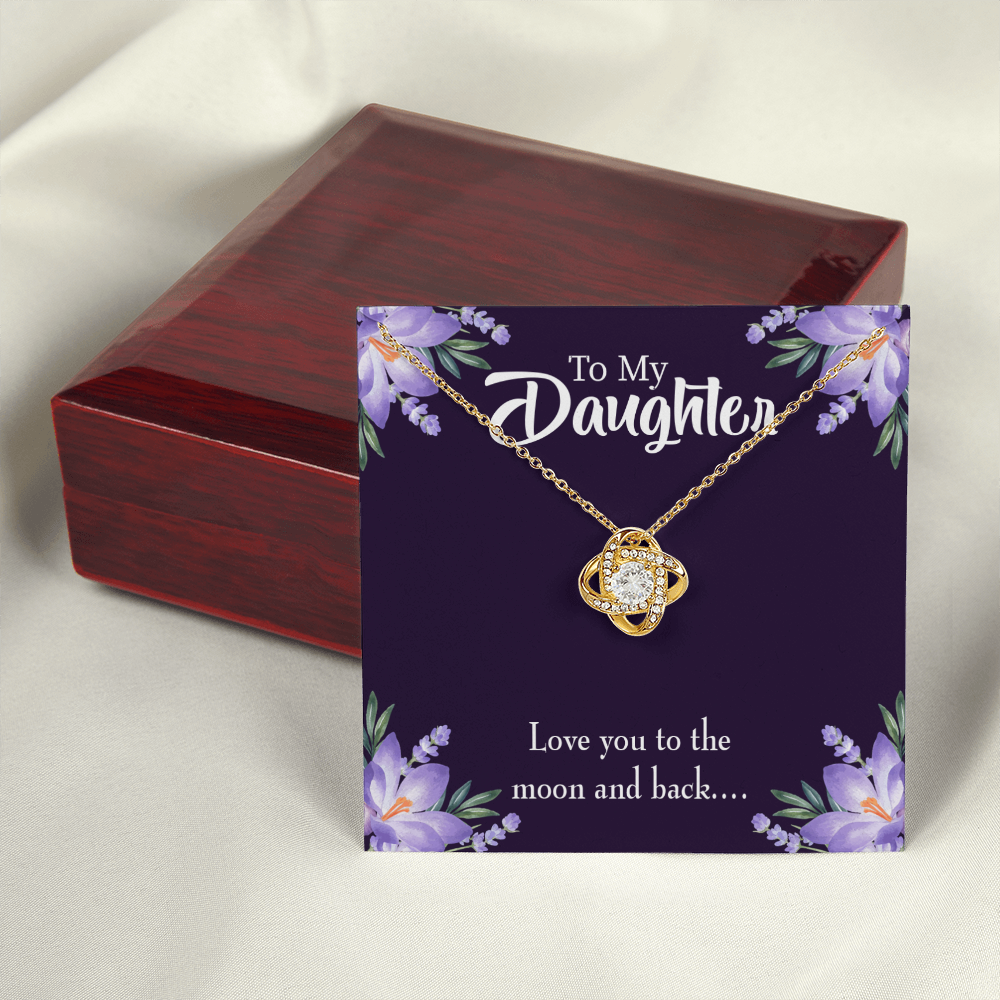 To My Daughter Love You to The Moon and Back Infinity Knot Necklace Message Card-Express Your Love Gifts