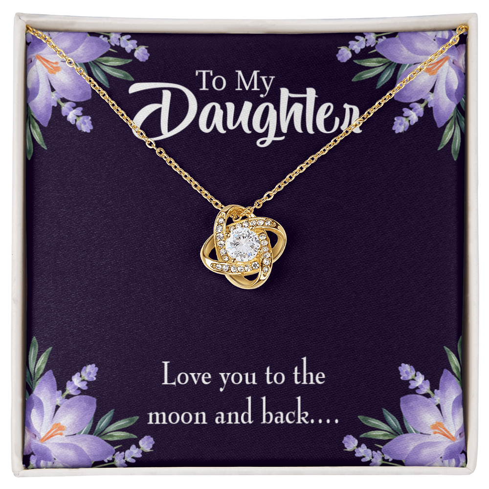 To My Daughter Love You to The Moon and Back Infinity Knot Necklace Message Card-Express Your Love Gifts