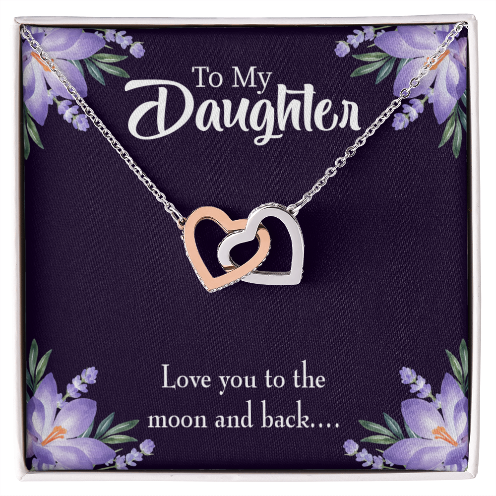To My Daughter Love You to the Moon and Back Inseparable Necklace-Express Your Love Gifts