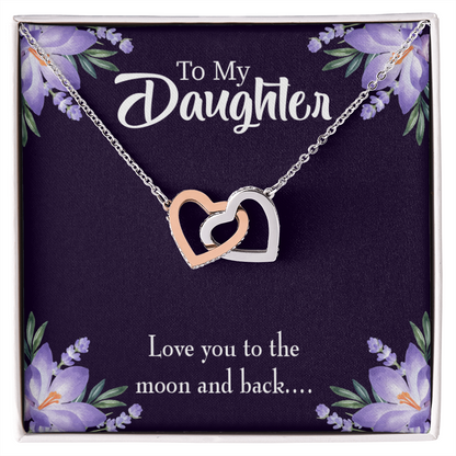 To My Daughter Love You to the Moon and Back Inseparable Necklace-Express Your Love Gifts
