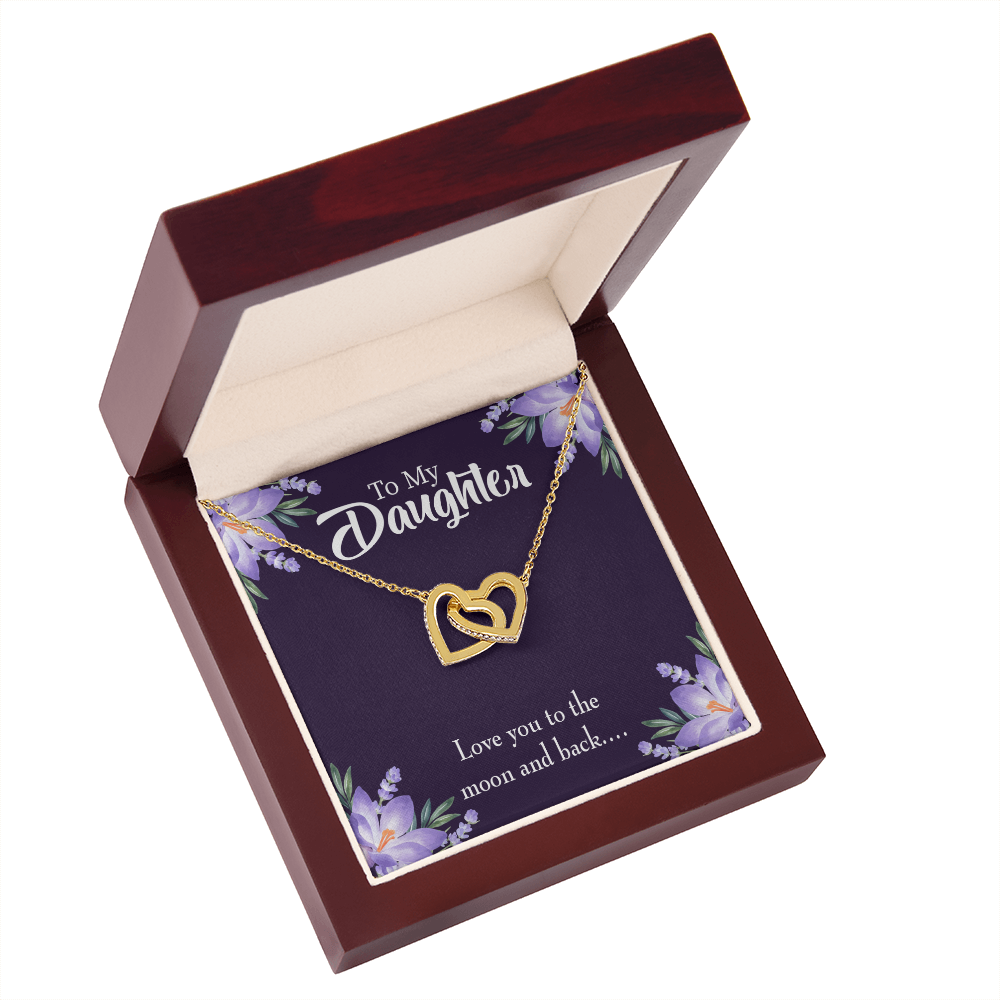 To My Daughter Love You to the Moon and Back Inseparable Necklace-Express Your Love Gifts
