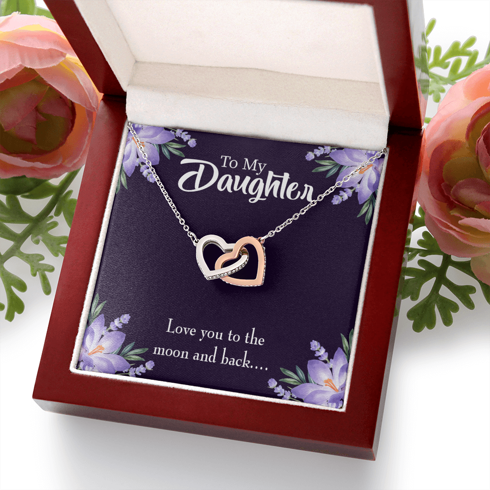 To My Daughter Love You to the Moon and Back Inseparable Necklace-Express Your Love Gifts