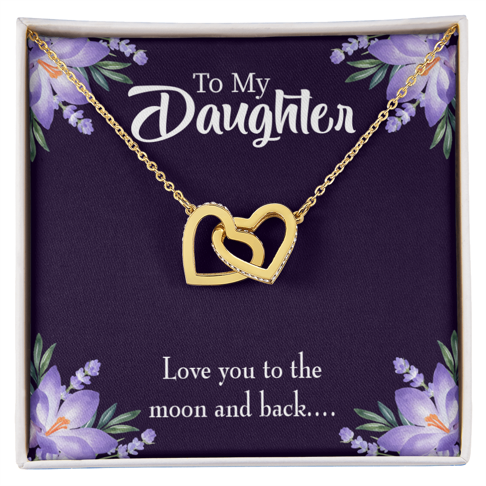 To My Daughter Love You to the Moon and Back Inseparable Necklace-Express Your Love Gifts