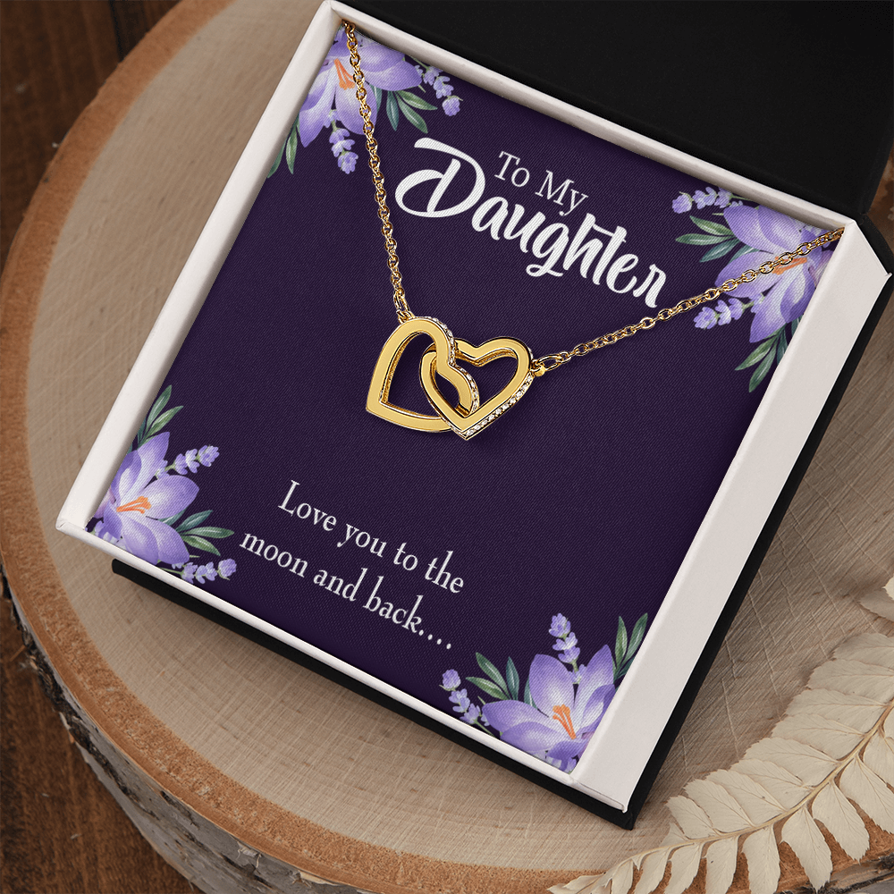 To My Daughter Love You to the Moon and Back Inseparable Necklace-Express Your Love Gifts