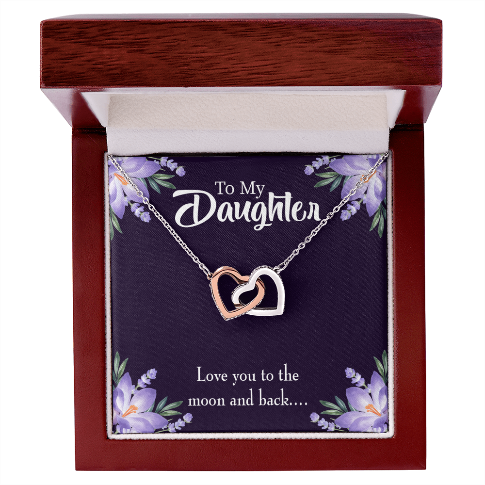To My Daughter Love You to the Moon and Back Inseparable Necklace-Express Your Love Gifts
