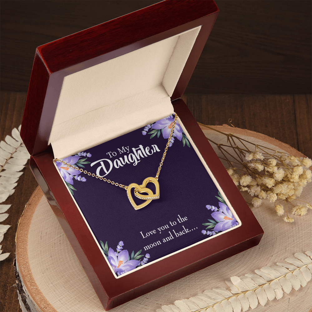 To My Daughter Love You to the Moon and Back Inseparable Necklace-Express Your Love Gifts