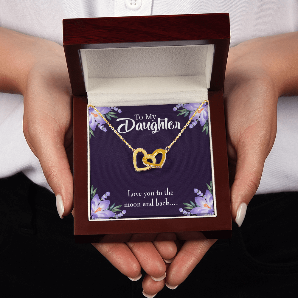 To My Daughter Love You to the Moon and Back Inseparable Necklace-Express Your Love Gifts