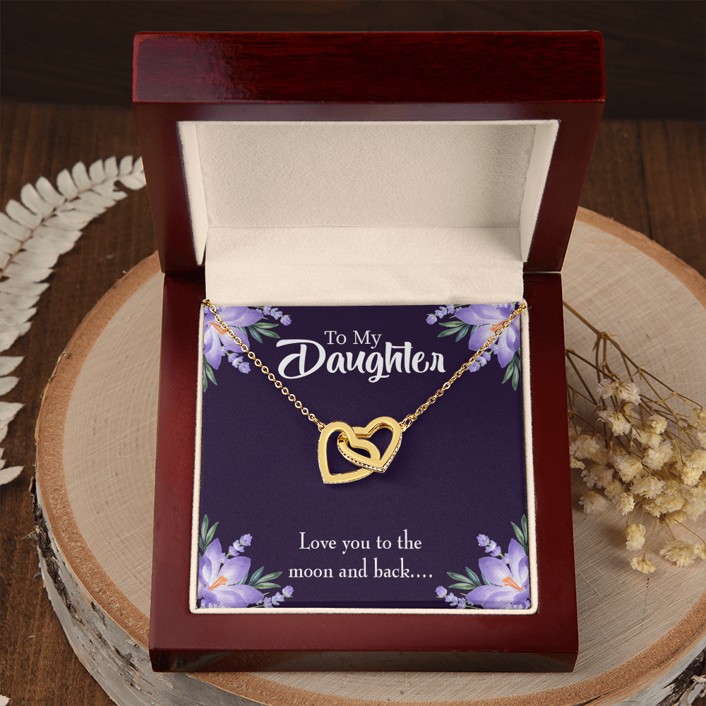 To My Daughter Love You to the Moon and Back Inseparable Necklace-Express Your Love Gifts
