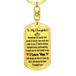 To My Daughter Loving You Keychain Stainless Steel or 18k Gold Dog Tag Keyring-Express Your Love Gifts
