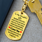 To My Daughter Loving You Keychain Stainless Steel or 18k Gold Dog Tag Keyring-Express Your Love Gifts