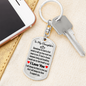 To My Daughter Loving You Keychain Stainless Steel or 18k Gold Dog Tag Keyring-Express Your Love Gifts