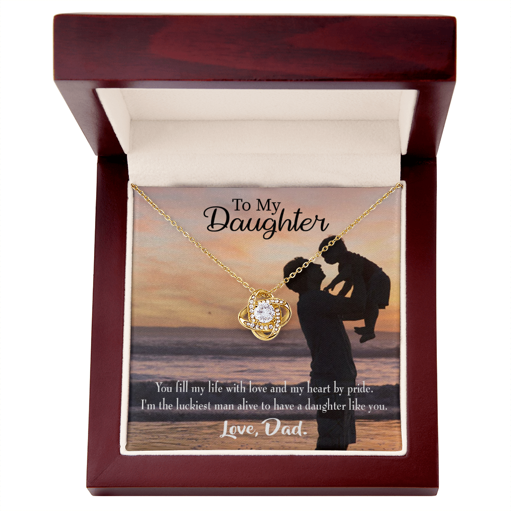 To My Daughter Luckiest Dad Infinity Knot Necklace Message Card-Express Your Love Gifts