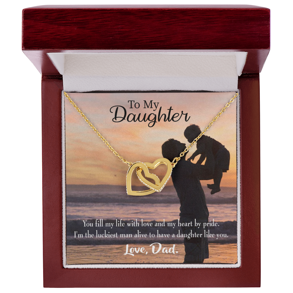 To My Daughter Luckiest Dad Inseparable Necklace-Express Your Love Gifts