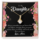 To My Daughter Mom Daughter Always Alluring Ribbon Necklace Message Card-Express Your Love Gifts