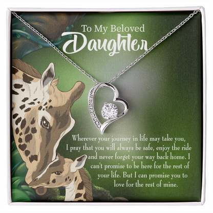 To My Daughter Mom Love You Eternally Forever Necklace w Message Card-Express Your Love Gifts