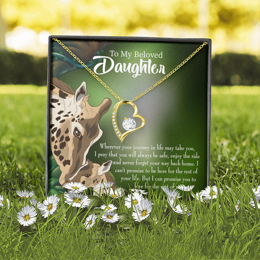 To My Daughter Mom Love You Eternally Forever Necklace w Message Card-Express Your Love Gifts