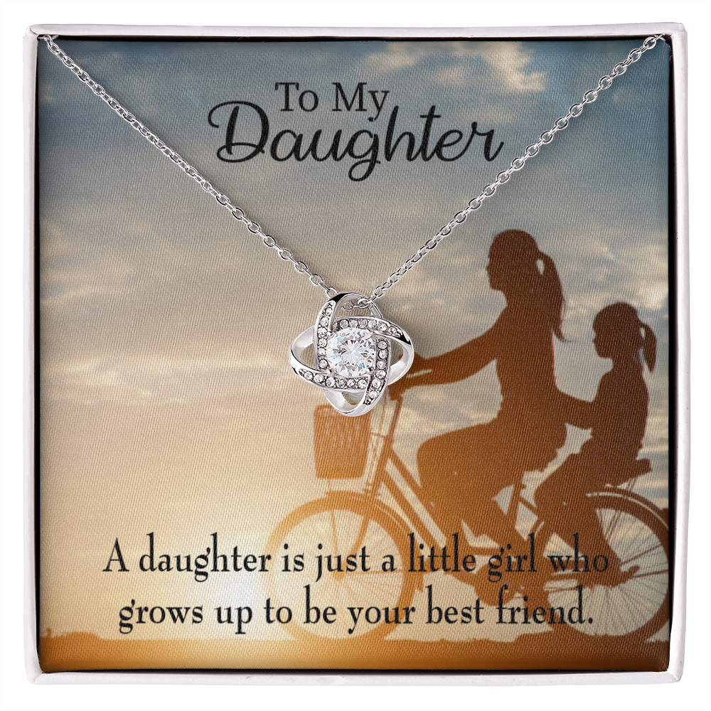 To My Daughter Mom's Little Girl Bestfriend Infinity Knot Necklace Message Card-Express Your Love Gifts