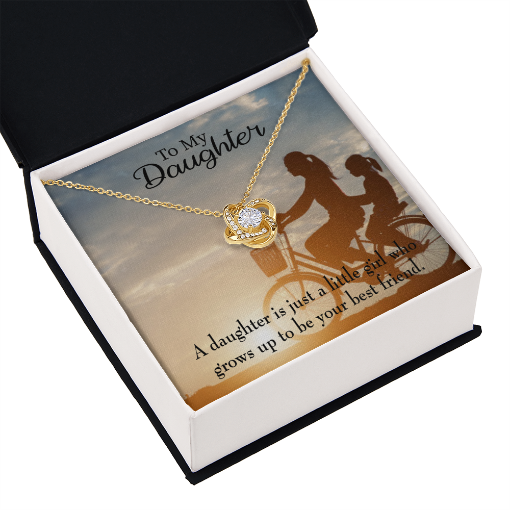 To My Daughter Mom's Little Girl Bestfriend Infinity Knot Necklace Message Card-Express Your Love Gifts