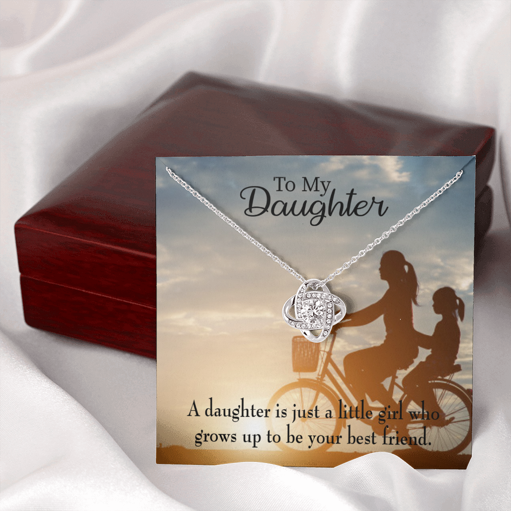 To My Daughter Mom's Little Girl Bestfriend Infinity Knot Necklace Message Card-Express Your Love Gifts