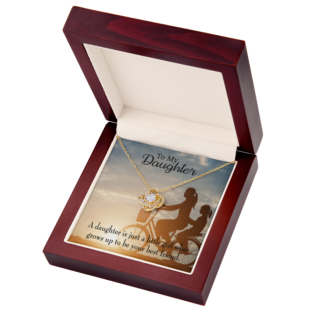 To My Daughter Mom's Little Girl Bestfriend Infinity Knot Necklace Message Card-Express Your Love Gifts