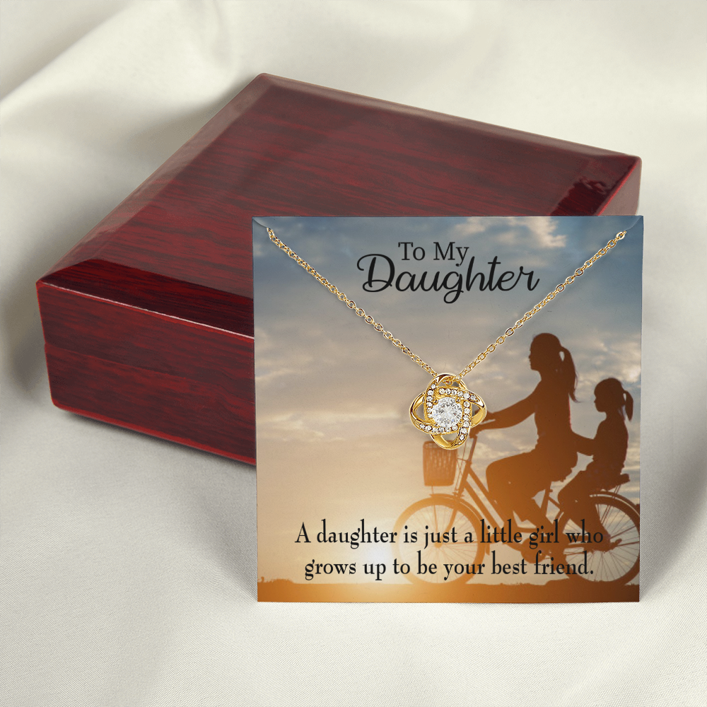 To My Daughter Mom's Little Girl Bestfriend Infinity Knot Necklace Message Card-Express Your Love Gifts