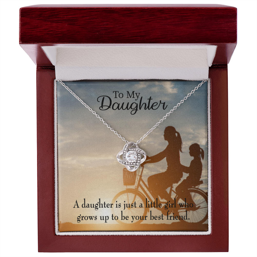To My Daughter Mom's Little Girl Bestfriend Infinity Knot Necklace Message Card-Express Your Love Gifts